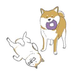 飼い犬のイラスト作成