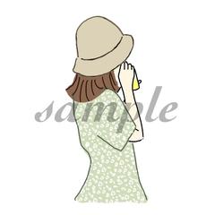 韓国風の女の子の後ろ姿
