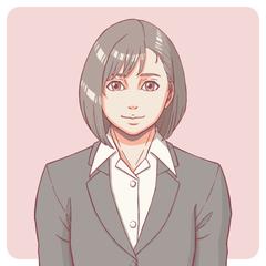 証明写真風の女性のイラスト