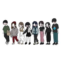 ゆるい雰囲気の人物イラスト