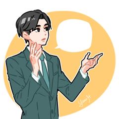 説明する男性