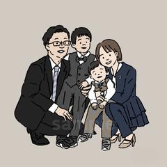 七五三のお写真から似顔絵お描きしました