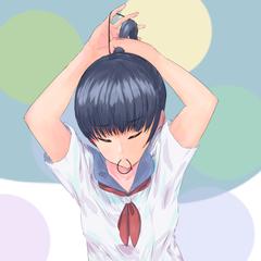 髪を結ぶ