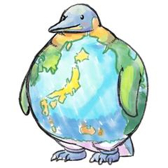 【イラスト】地球ペンギン