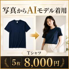 商品写真からAIモデル着用画像（Tシャツ）