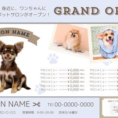ペットサロンのチラシサンプル
