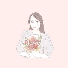 花を持つ女性のイラスト