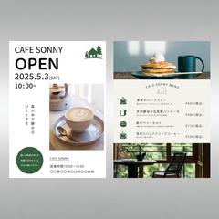 カフェOPENのチラシ&メニュー表
