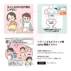 ハリーこどもクリニック様　ADHD解説用イラスト