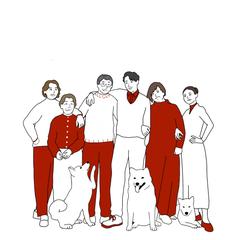集合写真風イラスト