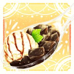『黒蜜パフェ』自主制作スイーツデザイン＆イラスト