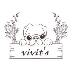 ハンドメイドショップ「vivi`s」イラストロゴデザイン