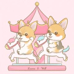 ペットイラスト　コーギー