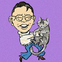 ジャケットの表紙に似顔絵イラスト