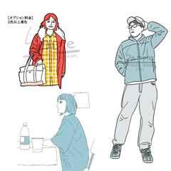 写真をトレースしてシンプル化した似顔絵