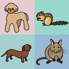 ペットのイラスト４種