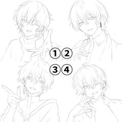 歌い手アイコン　ラフ画