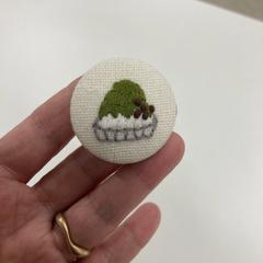 くるみボタン かき氷刺繍