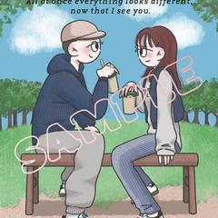 ＜完全創作＞ペアルックデートのイラスト