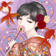 花と金魚