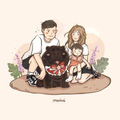 家族似顔絵