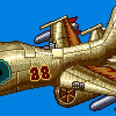 メタルスラッグに出てきそうな戦闘機のドット絵
