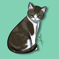 アニメ風のペットイラスト