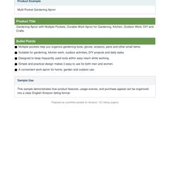 海外Amazon向け英語Listing作成サンプル