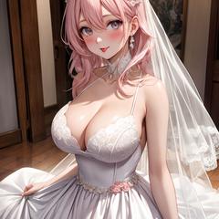 【アニメ風③】ウェディングドレス