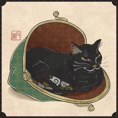 オリジナル和猫イラスト