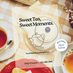 小さな紅茶ブランドのNEW OPEN告知IGバナー