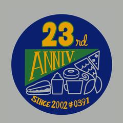 某カフェチェーン23周年記念ロゴ作成（ステッカー）