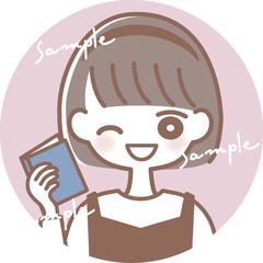 本を持つ女性アイコンのご依頼