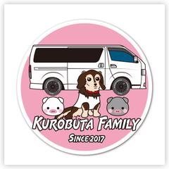 キャンプステッカー　犬　車　イラスト