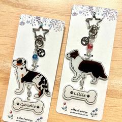 愛犬デザインのキーホルダー