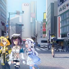 渋谷のスクランブル交差点の背景