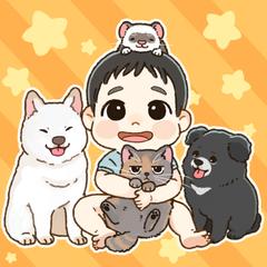 ペットとの似顔絵作成