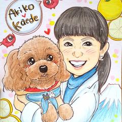 ワンちゃんとの似顔絵