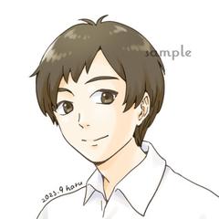 アニメキャラ風の白いシャツの若い男性