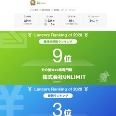 大手クラウドソーシングサイトでの実績
