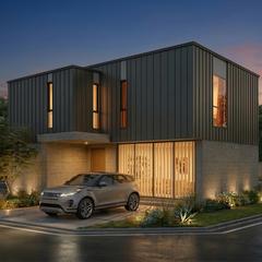 戸建住宅の夕景外観パース