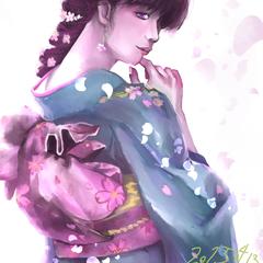 桜の振袖