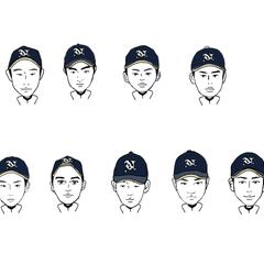 高校野球部似顔絵　引退記念
