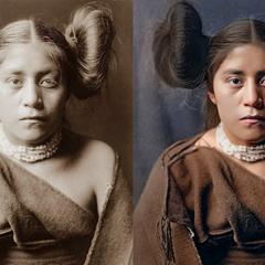 ネイティブアメリカンの写真修復・カラー化