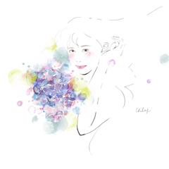 お花と女性