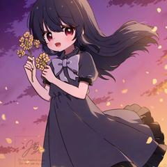夕焼けと菜の花