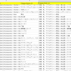 eBay全カテゴリー一覧（コード・日本語あり）データ作成