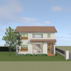 愛猫と暮らす夫婦のために【34坪3LDK】｜外観パース