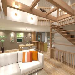 愛猫と暮らす夫婦のために【34坪3LDK】｜内観パース