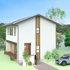 愛猫と暮らす夫婦のために【34坪3LDK】｜外観パース2